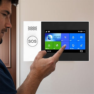 Alarm control panel with touch screen